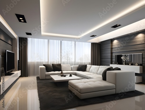 Modern living room interior design. Living room ideas. Drawing room interior design. 3d rendering  