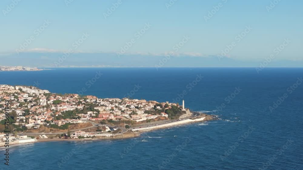Convex Part Of Coastline Is Surrounded By Sea. Marbella. Spain.