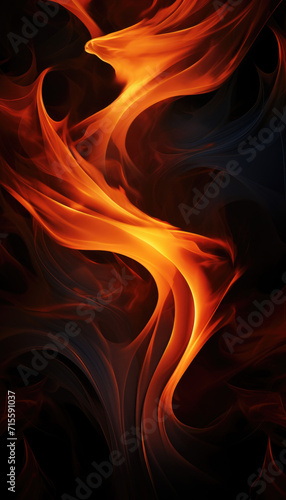 Tongues of red fire on clear black background, red flames and sparks background design, telephone wallpaper
