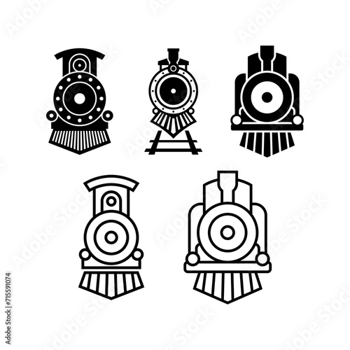 Set of locomotive icon vector illustration design.