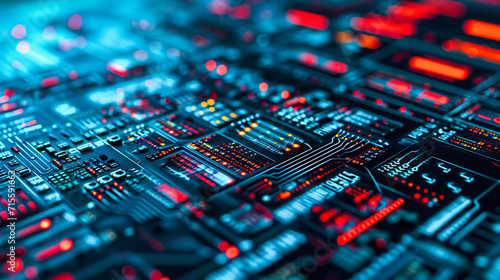 Technology Circuit Board: An abstract background featuring a technology circuit board, representing digital innovation and connectivity