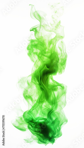 Tongues of green fire on clear white background, green flames and sparks background design