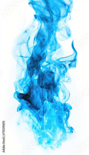 Tongues of blue fire on clear white background, blue flames and sparks background design