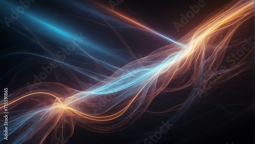 Holographic flow of energy lines, scifi concept from Generative AI