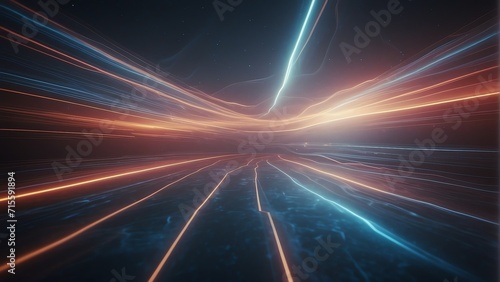 Holographic flow of energy lines  scifi concept from Generative AI