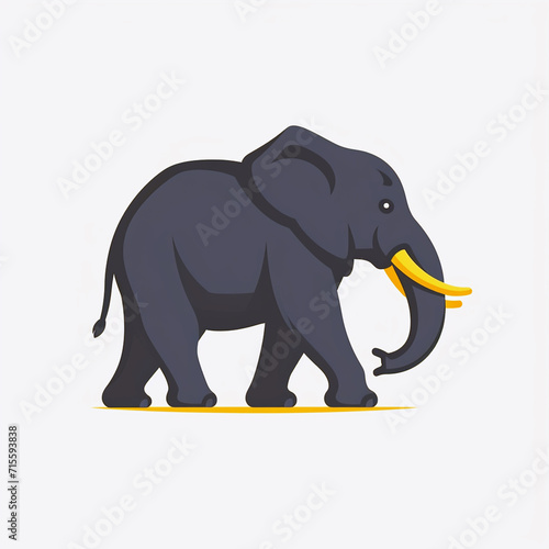 flat vector logo of elephant