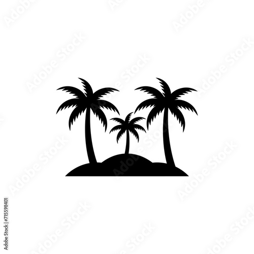 Palm tree silhouette icon vector  Palm tree vector illustration  coconut tree icon vector illustration.