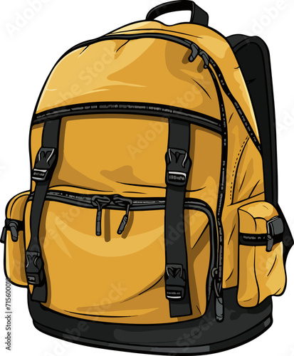 backpack vector design illustration isolated on transparent background