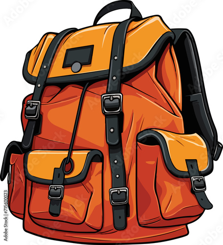 backpack vector design illustration isolated on transparent background