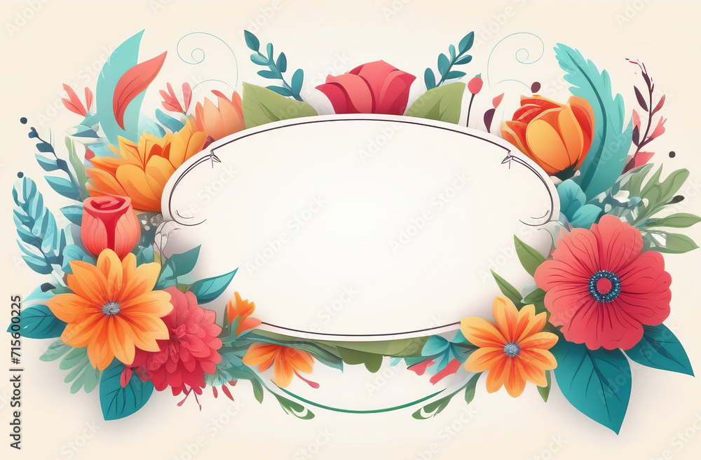 Wedding invitation card mockup with flowers. Wedding card.