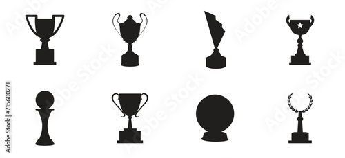 Trophy cup icon collection vector. Award and trophy design sets.