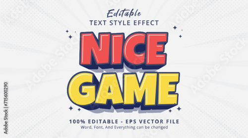 Editable text effect Nice Game 3d cartoon comic style