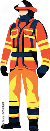 Firefighter on duty in uniform-