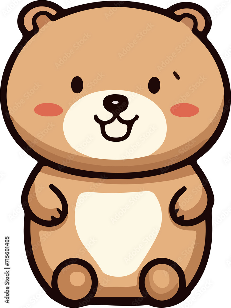 Obraz premium bear design illustration isolated on transparent background 