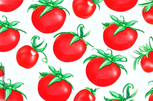 tomato seamless pattern, tomato red ripe tomatoes