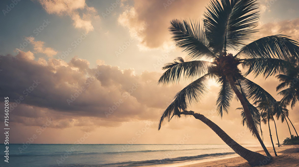 Coastal Dreams: Captivating Palm-Filled Tropical Shoreline