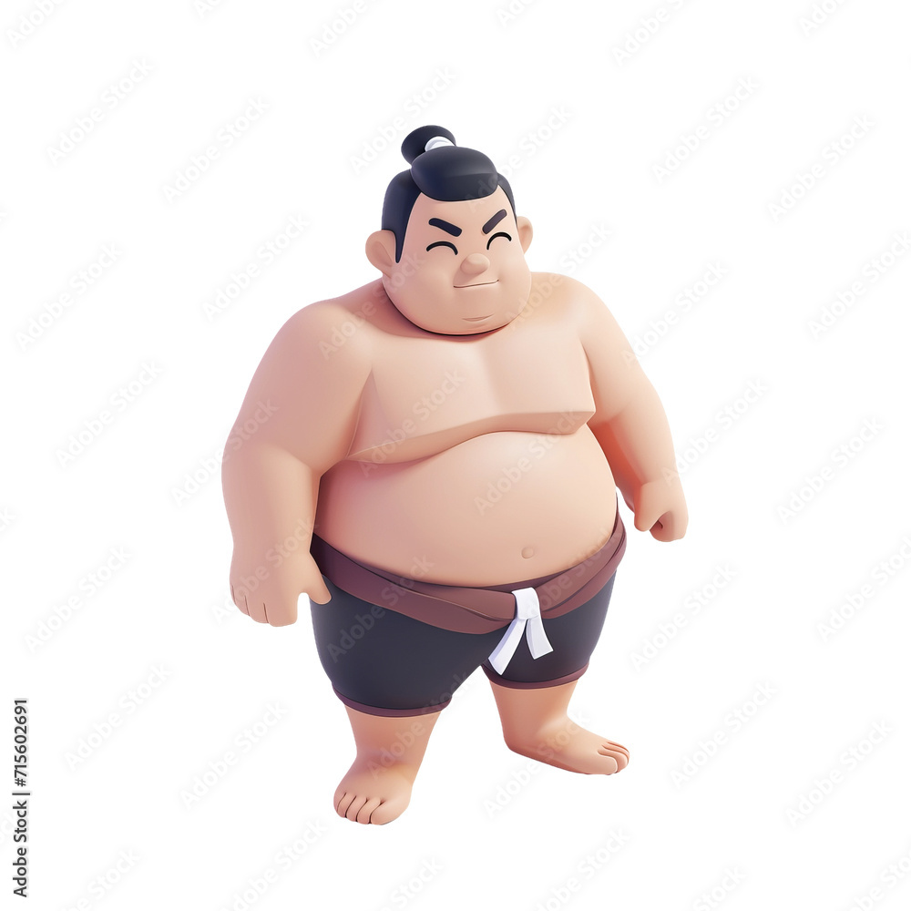 3D Sumo Wrestler Character on White Background 3D Sumo Wrestler Character on White Background