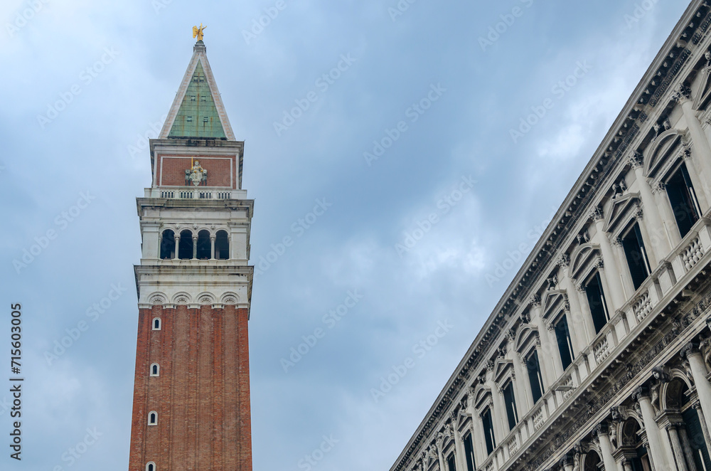 Bell tower on a Piazza di San Marco, Venice, Italy