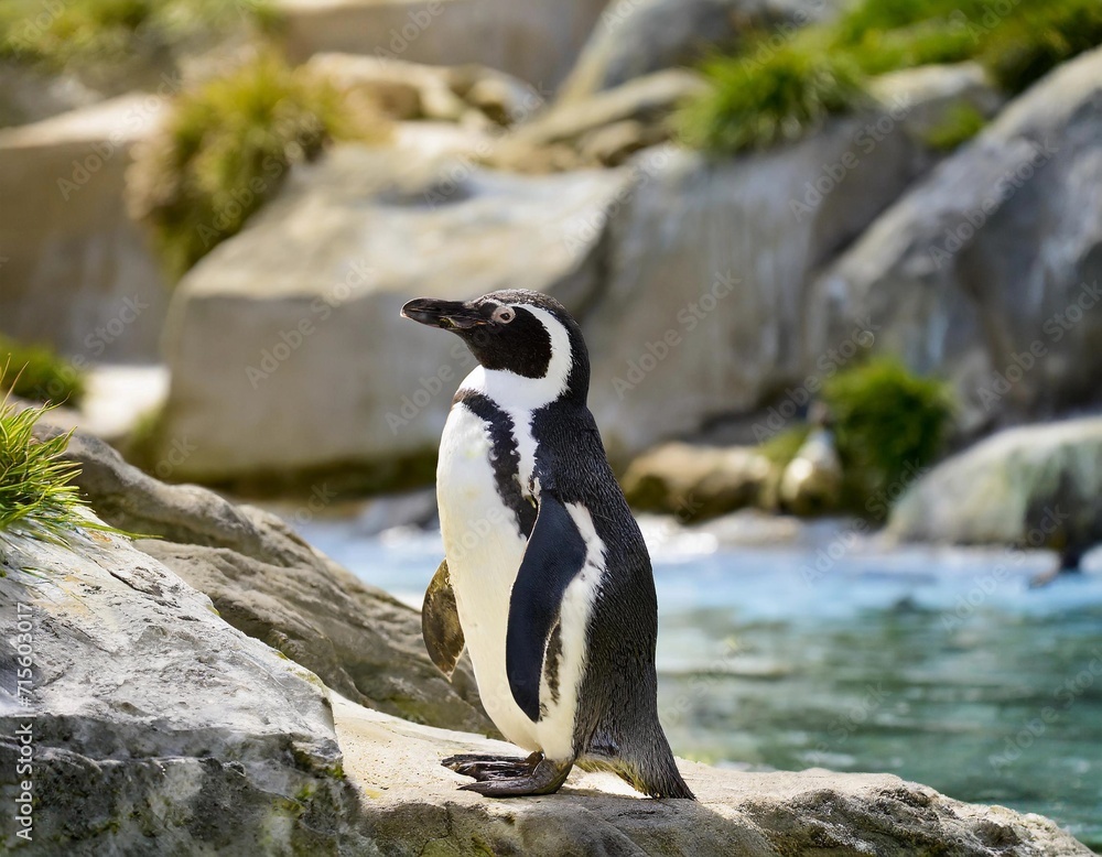 Naklejka premium Penguin in its natural environment