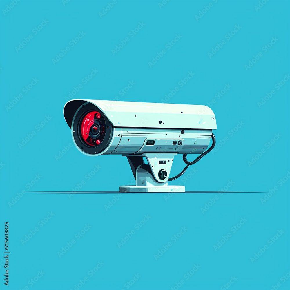 flat vector illustration logo of security cctv camera