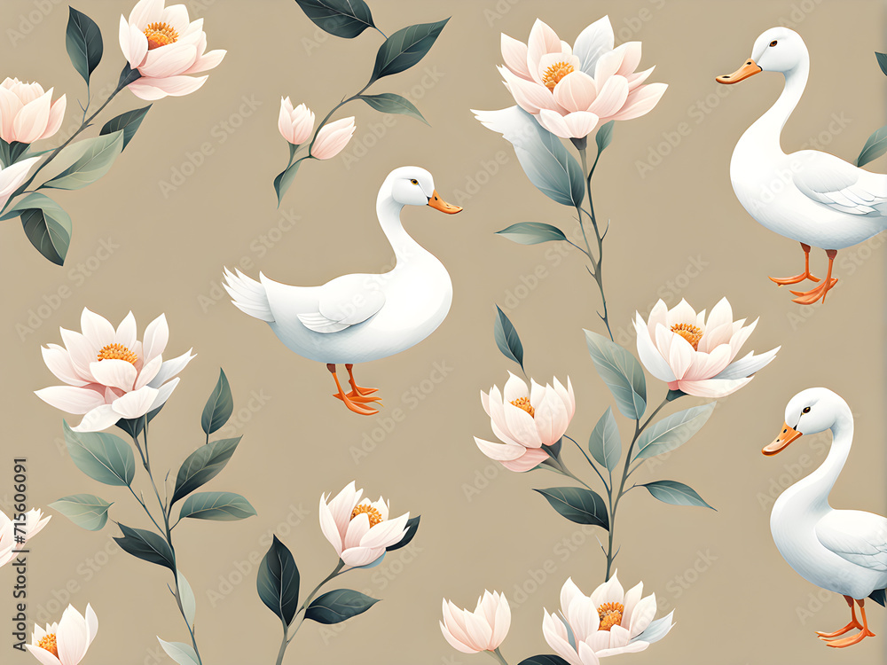 watercolor-illustration-of-a-duck-surrounded-by-a-minimalist-floral-pattern-pastel-color-palette watercolor-illustration-of-a-duck-surrounded-by-a-minimalist-floral-pattern-pastel-color-palette