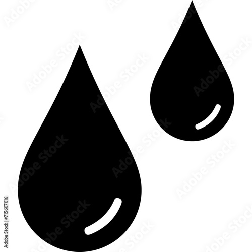 Water drops in black