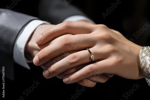 A close-up shot of two hands exchanging wedding rings, marking the beginning of a lifelong commitment.