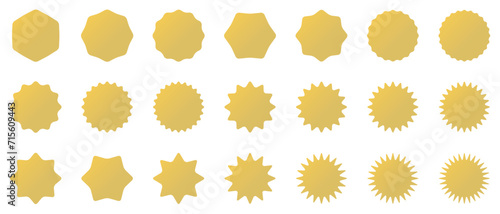 ジグザグ･ギザギザセット 　ベクター　セット　黄色　金色　オレンジ　グラデーション