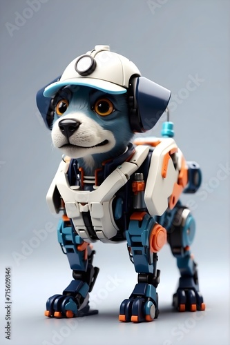 Cybernetic Enforcer: The Dog-Rescue Saving Prototype Figurine. Generative AI