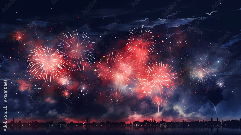 Fireworks background for celebration, holiday celebration concept Fireworks background for celebration, holiday celebration concept