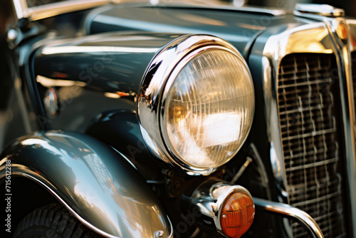 Classic Vintage Car: Nostalgic American Beauty on Urban Street