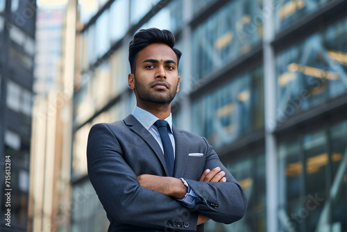 Portrait of Indian business man outside office 