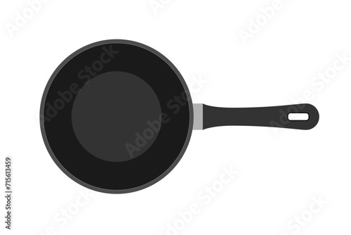 frying pan for fry food on fire stock vector illustration