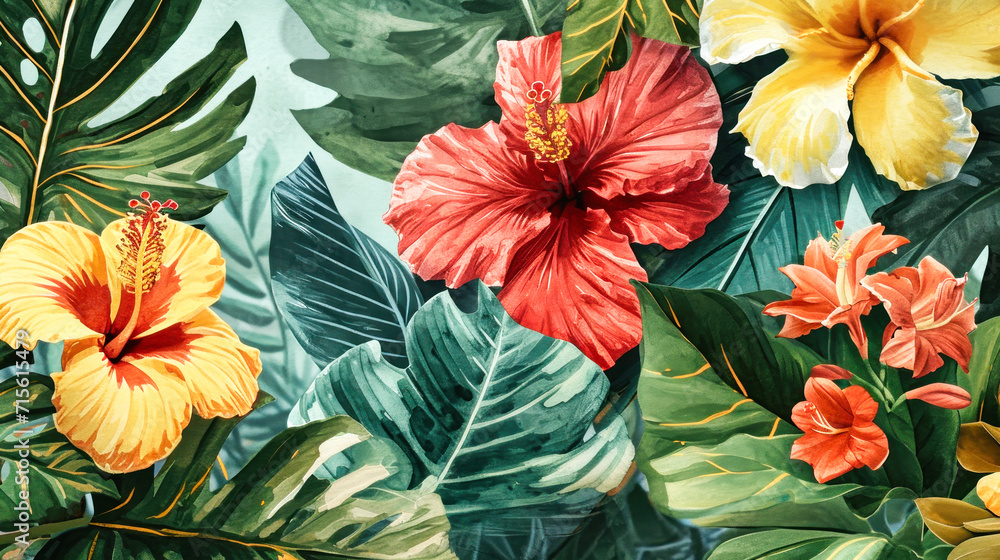 Tropical beach palm leaves, green palm leaves mockup for summer and tropical nature concept. Tropical beach palm leaves, green palm leaves mockup for summer and tropical nature concept.
