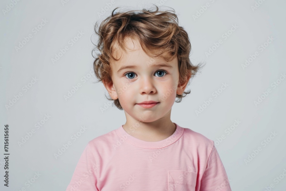 Mockup Of A Little Boy Wearing A Pink T-Shirt On A White Background Mockup Of A Little Boy Wearing A Pink T-Shirt On A White Background