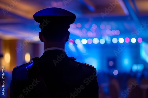 The Guard Is Standing Backwards In The Background Corporate Events And Product Launches