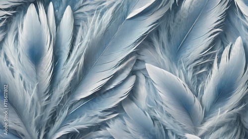 Pale blue feather texture. Close to feather background 