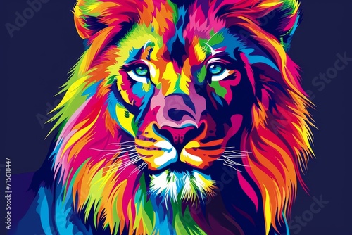 Eyecatching Poster Featuring A Lively And Colorful Animal Portrait.   oncept Animal Portraits  Vibrant Colors  Eye-Catching Posters