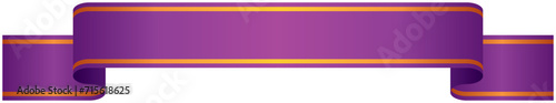 Vector illustration of Gradation ribbon with gold line 1 (purple)