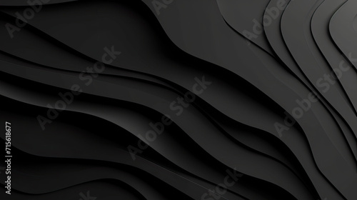 Abstract black luxury background. luxurious black line background. Dark black wave.Curved surface with light is a monochromatic photo capturing artistic, abstract, and minimalist concepts. photo