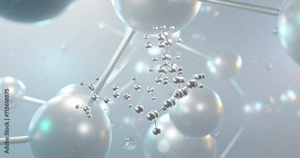 Travoprost rotating 3d molecule, molecular structure of travatan, seamless video Travoprost rotating 3d molecule, molecular structure of travatan, seamless video