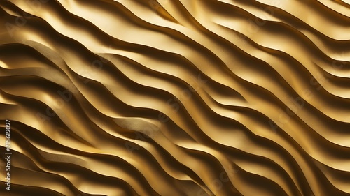Abstract golden background with waves and lines