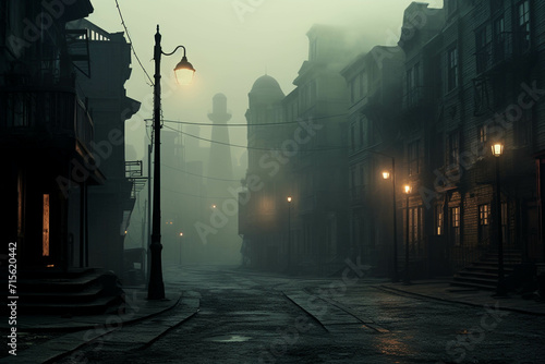 The city looks quiet and desolate, with a hair-raising fog atmosphere all the time.