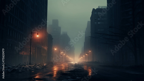 The city looks quiet and desolate, with a hair-raising fog atmosphere all the time.