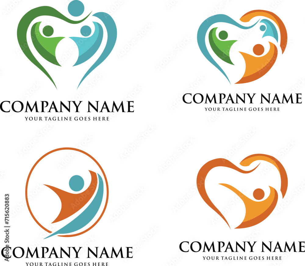 modern family logo set template