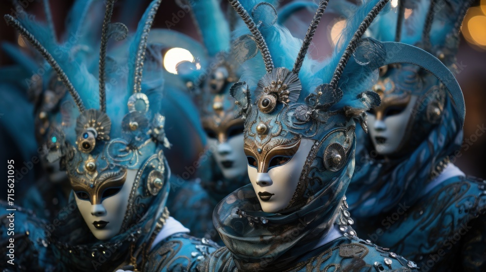 Fototapeta premium people venetian in carnival mask
