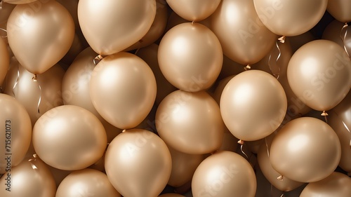 Beige balloon texture. Background of matte beige balloons