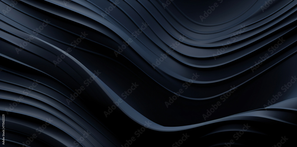a black abstract texture with black wavy lines, in the style of repetitive, 3d, rounded, dark gray and indigo, soft-edged, stylish a black abstract texture with black wavy lines, in the style of repetitive, 3d, rounded, dark gray and indigo, soft-edged, stylish