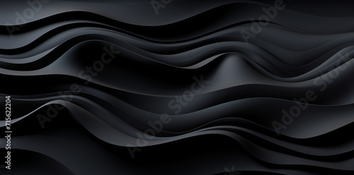 a black abstract texture with black wavy lines  in the style of repetitive  3d  rounded  dark gray and indigo  soft-edged  stylish