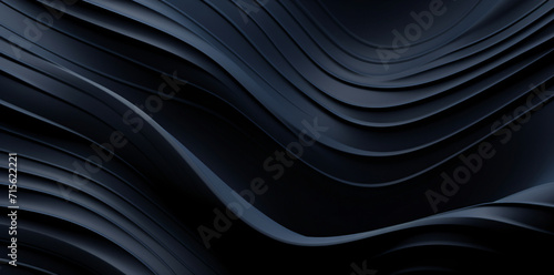 a black abstract texture with black wavy lines, in the style of repetitive, 3d, rounded, dark gray and indigo, soft-edged, stylish